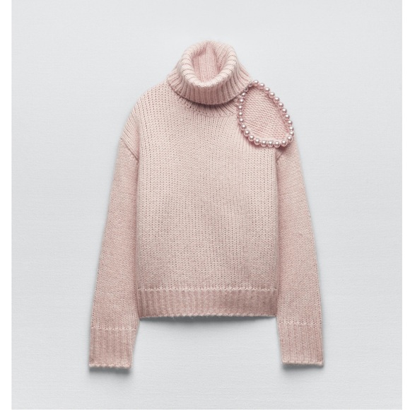 Zara Sweaters Zara Pearl Cut Out Knit Sweater Poshmark
